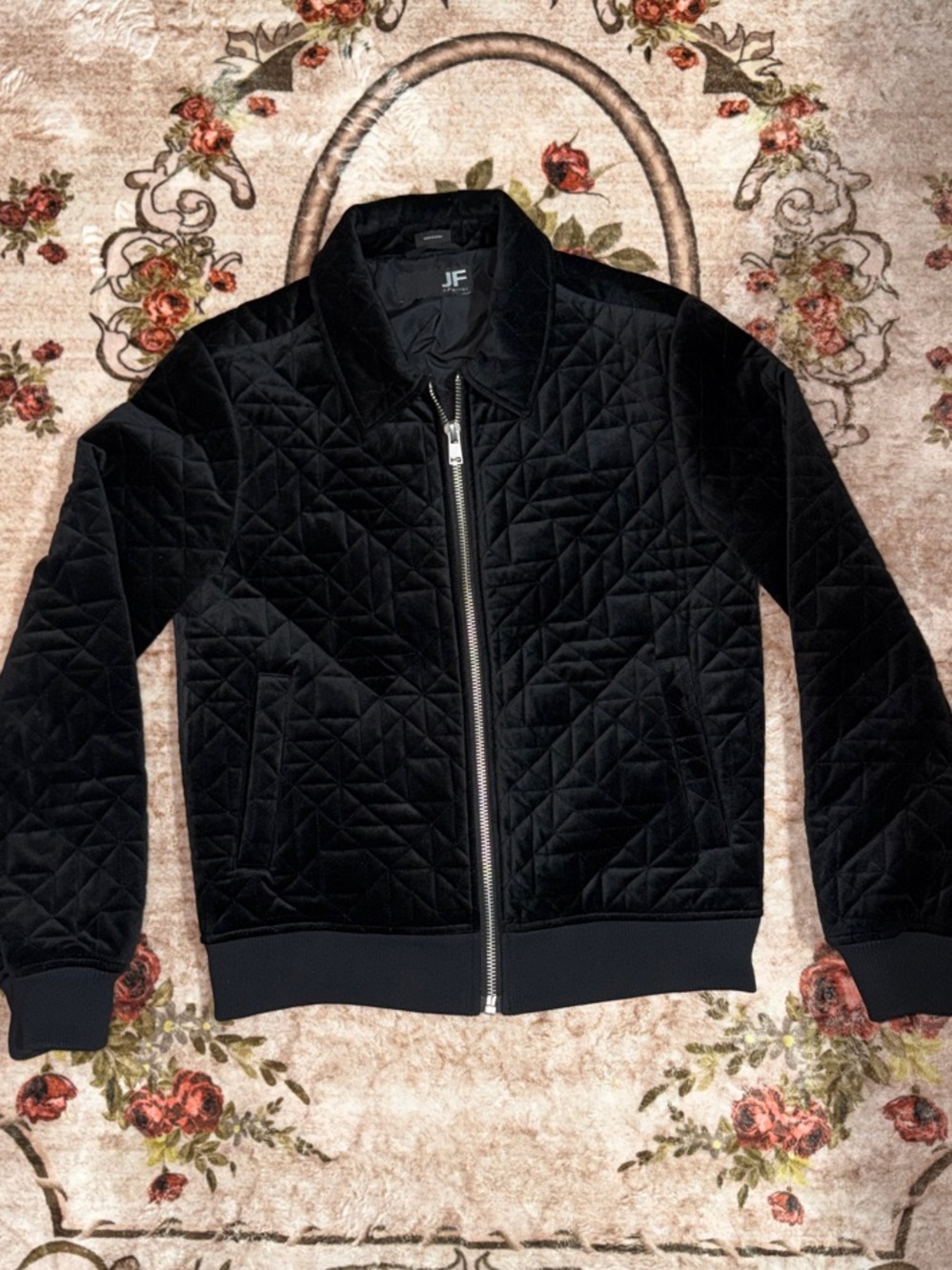 jf j.ferrar Black Quilted Bomber Jacket